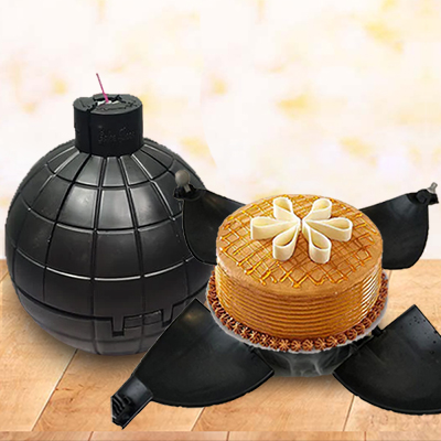 "Delicious Round shape Butterscotch cake - 1kg  (code PC21) - Click here to View more details about this Product